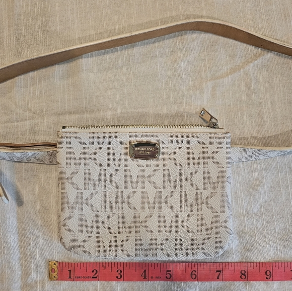 Michael Kors Cream Monogram Belt Bag - Picture 2 of 11